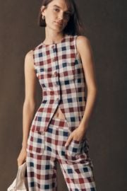 Maeve Gingham Vest at Anthropologie