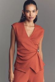Maeve Hardware Wrap Top at Anthropologie