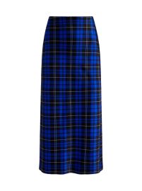 Maeve Midi Slip Skirt In Schoolgirl Plaid Sapphire Alice And Olivia at Alice + Olivia