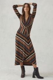 Maeve Striped Wrap Midi Dress at Anthropologie