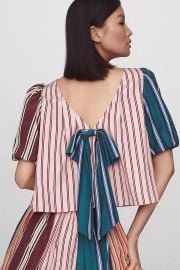 Maeve Taffeta Bow Swing Blouse at Anthropologie