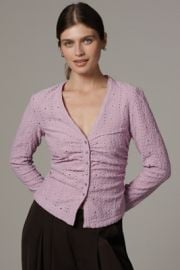 Maeve Textured Eyelet Top at Anthropologie