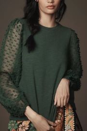 Maeve Textured Sleeve Top at Anthropologie