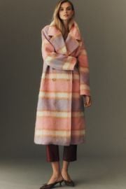Maeve Wool Blend Plaid Long Coat2 at Anthropologie
