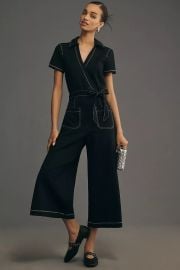 Maeve Wrapped Culotte Jumpsuit Ponte Edition at Anthropologie