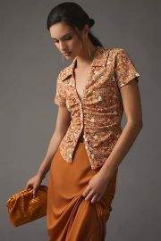 Maeve at Ruched Blouse at Anthropologie