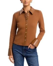 Magali Faux Leather Trim Top at Bloomingdales
