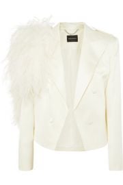 Magda Butrym - Lubeck feather-trimmed silk and wool-blend blazer at Net A Porter