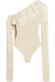 Magda Butrym   Natal one-shoulder ruffled crocheted cotton-blend bodysuit at Net A Porter