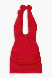 Magda Butrym Appliqu d stretch silk halterneck mini dress at The Outnet