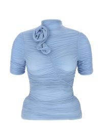 Magda Butrym Floral Curl Silk Top Blue at Farfetch