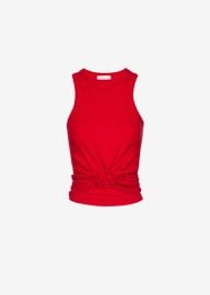 Magda Butrym Knotted Ribbed Tank Top in red at Magda Butrym