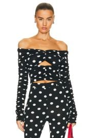 Magda Butrym Long Sleeve Blouse in Black Dots FWRD at FWRD