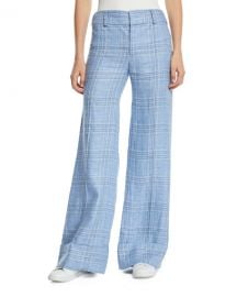 Maggie Marilyn Always Here For You Cuffed Linen Check Pants at Neiman Marcus