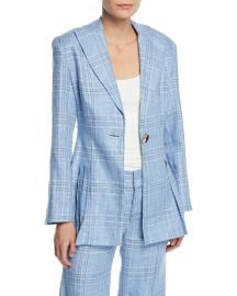 Maggie Marilyn Suit Yourself Linen Check Peplum Blazer and Matching Items  Matching Items at Neiman Marcus