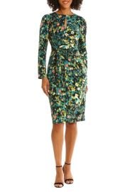 Maggy London Abstract Print Keyhole Tie Waist Sheath Dress at Nordstrom