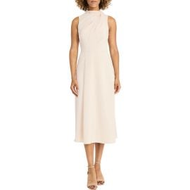 Maggy London Draped Bodice Flared Midi Dress at Nordstrom