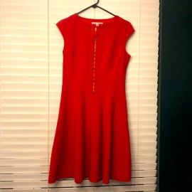 Maggy London Dresses A Line Zip Up Red Dress Poshmark at Poshmark