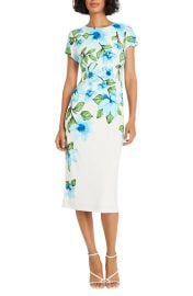 Maggy London Floral Midi Sheath Dress at Nordstrom