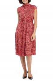 Maggy London Floral Roll Neck A-Line Dress   Nordstrom at Nordstrom