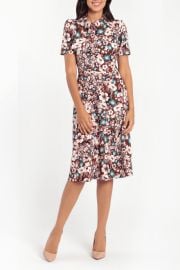 Maggy London G4764M - Floral Mock Neck Day Dress Couture Candy at Couture Candy