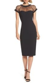 Maggy London Illusion Yoke Crepe Cocktail Dress at Nordstrom