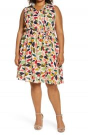 Maggy London Print Tie Waist Crepe Shirtdress  Plus Size    Nordstrom at Nordstrom