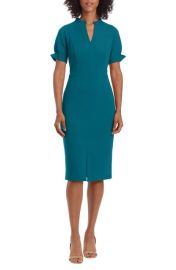 Maggy London Puff Sleeve Midi Dress in Ocean Depths at Nordstrom Rack