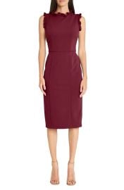 Maggy London Ruffle Mock Neck Sheath Dress Regular Plus at Nordstrom Rack