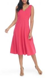 Maggy London Seamed Vneck Fit Flare Dress at Nordstrom