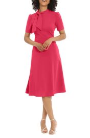 Maggy London Short Sleeve A Line Dress with Neck Tie at Nordstrom Rack