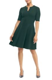 Maggy London Short Sleeve Fit Flare Dress in Emerald Delight at Nordstrom Rack