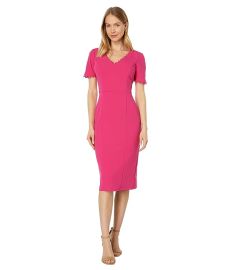 Maggy London Short Sleeve V-Neck Sheath Dress com at Zappos