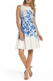 Maggy London Stretch Cotton Fit   Flare Dress at Nordstrom