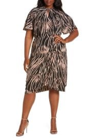 Maggy London Swirl Print Crepe Midi Dress at Nordstrom