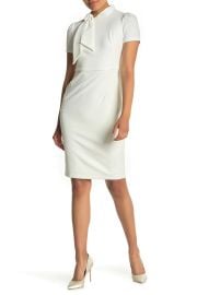 Maggy London Tie Neck Short Sleeve Sheath Dress at Nordstrom Rack