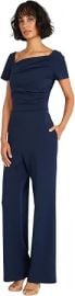 Maggy London Women's Stylish and Chic Asymmetric Neck Jumpsuit With Short Sleeves | Jumpsuits for Women Dressy at Amazon