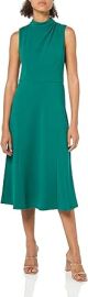 Maggy London Women39s High Neck Empire Waist Midi Dress Career Workwear at Womens Clothing store at Amazon