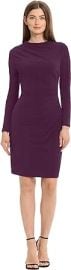 Maggy London Women39s Long Sleeve Side Neck Drape Midi Dress at Womens Clothing store at Amazon