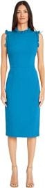 Maggy London Women39s Ruffle Neck and Armhole Sheath Dress at Womens Clothing store at Amazon