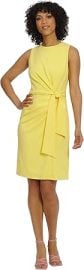 Maggy London Womenx27s Sleeveless Cloud Crepe Sheath with Waist Tie Detail at Womens Clothing store at Amazon