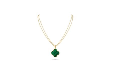 Magic Alhambra long necklace 1 motif 18K yellow gold Malachite - Van Cleef amp Arpels at Van Cleef & Arpels