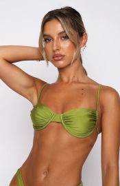 Magic In The Hamptons Bikini Top Shiny Olive  124 at White Fox Boutique