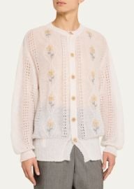 Magliano Mens Floral Embroidered Knit Cardigan - at Bergdorf Goodman