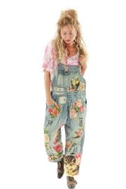 Magnolia Pearl Rose Embroidered Overalls at Magnolia Pearl