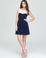 Magnolias dress in navy at Bloomingdales