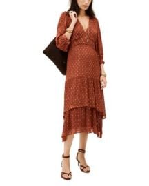 Maia Pleated Waist Midi Dress at Bloomingdales