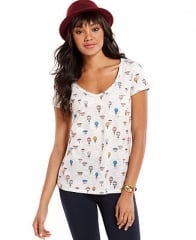 Maison Jules Balloon-Print Tee - Tops - Women - Macys at Macys