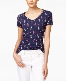 Maison Jules Cotton Anchor-Print T-Shirt  Only at Macy s at Macys