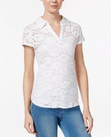 Maison Jules Crochet Lace Polo  Created for Macy s at Macys